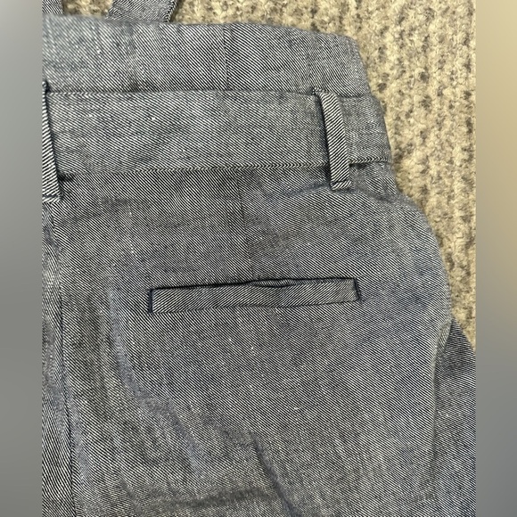 BANANA REPUBLIC HIGH-RISE WIDE-LEG LINEN-COTTON PAPERBAG PANT IN NAVY, EUC! - Picture 4 of 6